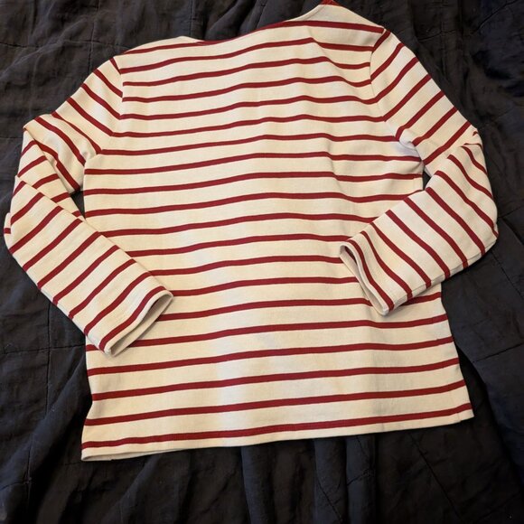 Sezane Colette Marinière Ecru / Burgundy - Size XS - Picture 3 of 5
